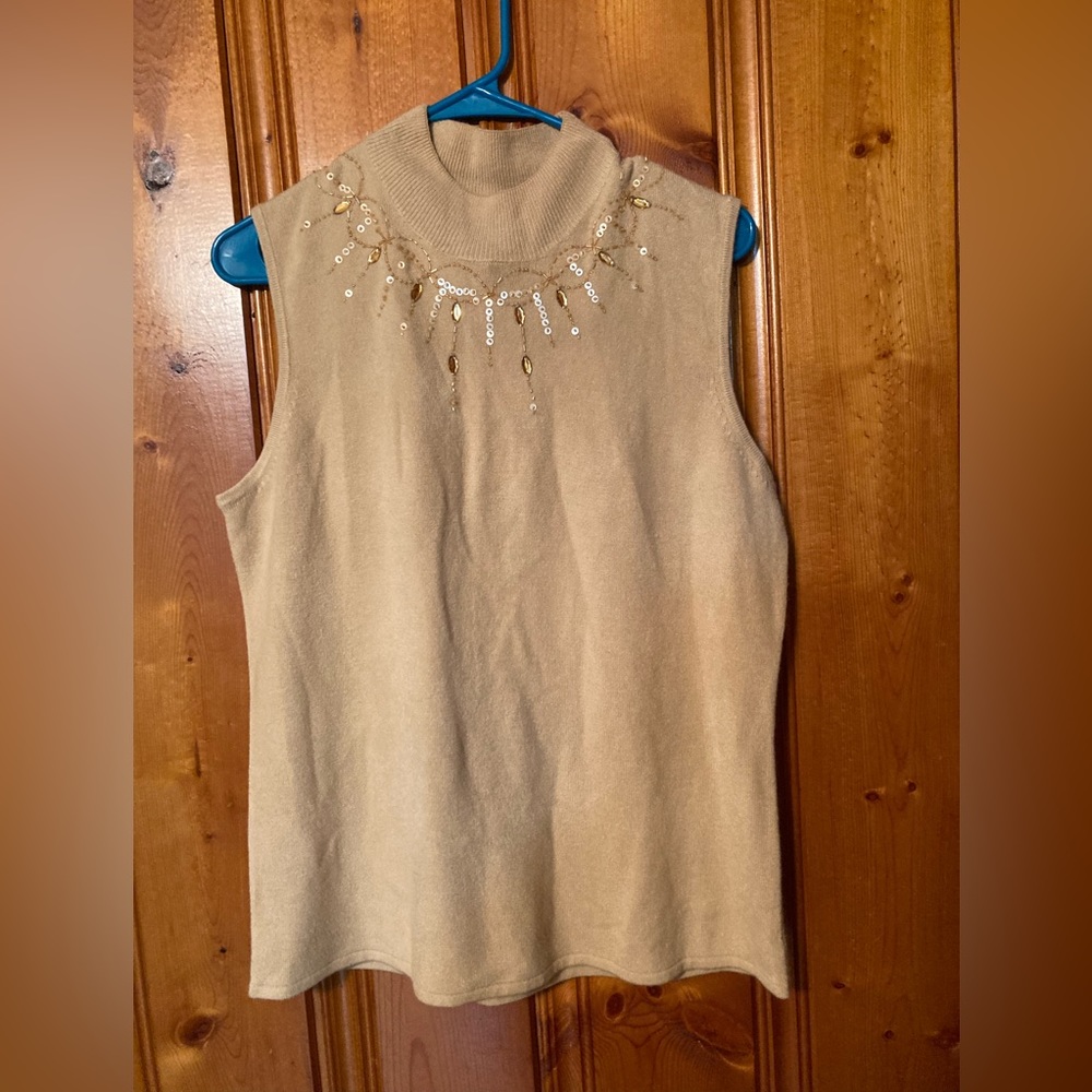 Size Medium Womens Designers Originals shirt with sequins around neck
